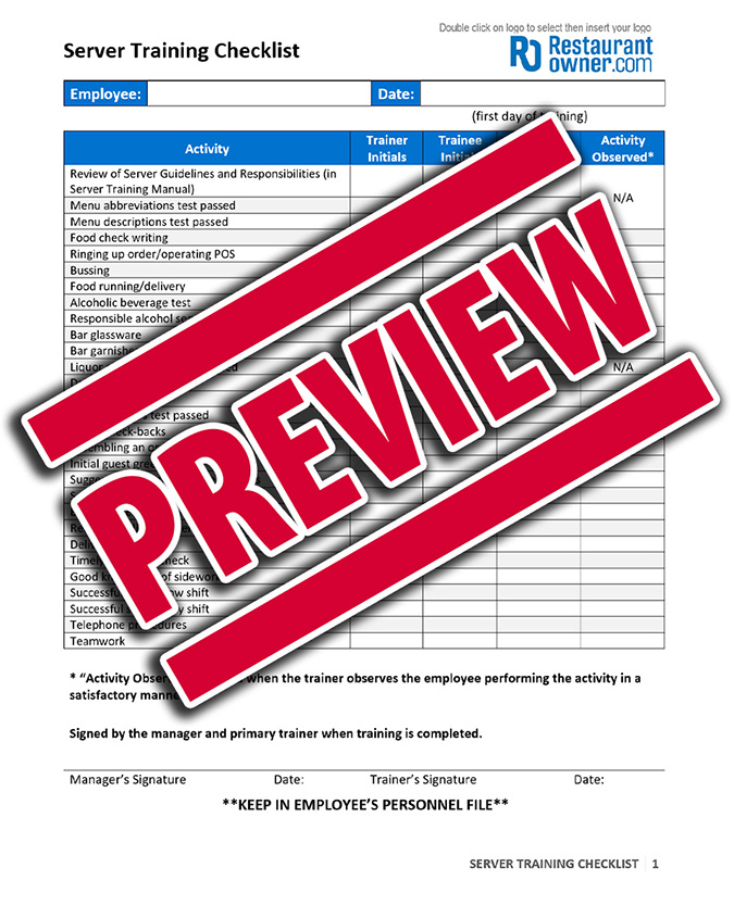The Fundamentals of an Effective Server Training Program