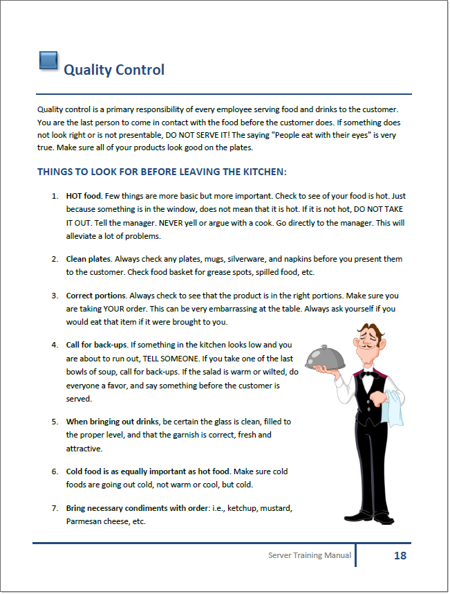 Restaurant Training Manual Templates
