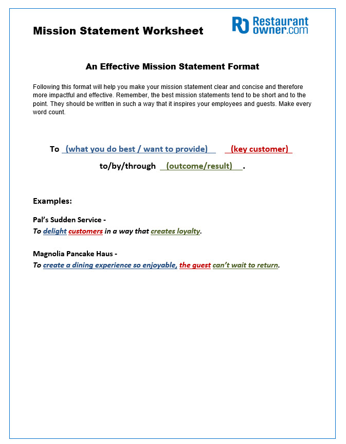 short mission statements