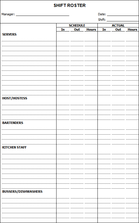 employee shift roster employee shift