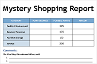 mystery shopper report mystery shopper form