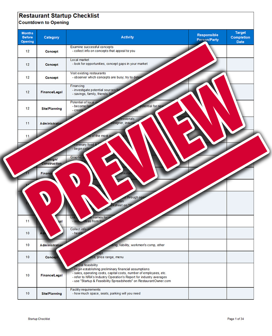 Download Our Customizable Restaurant Checklists | RestaurantOwner