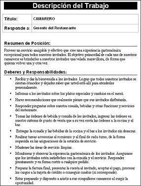 download job description templates spanish version