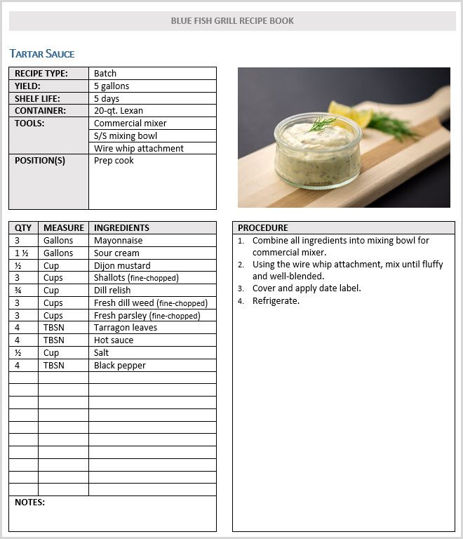 recipe forms