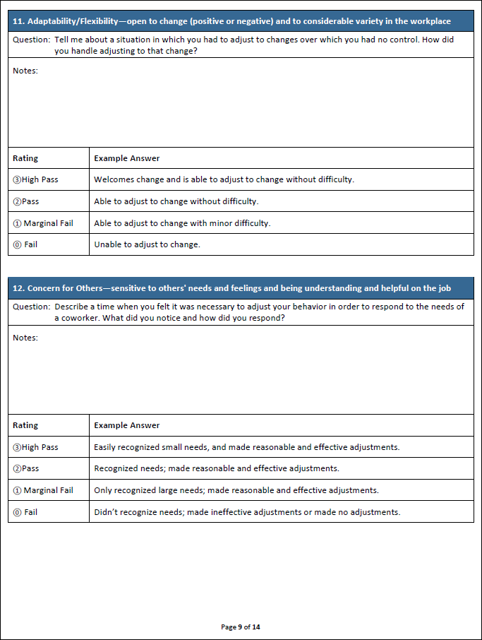 Interview Package Quick Service Restaurant