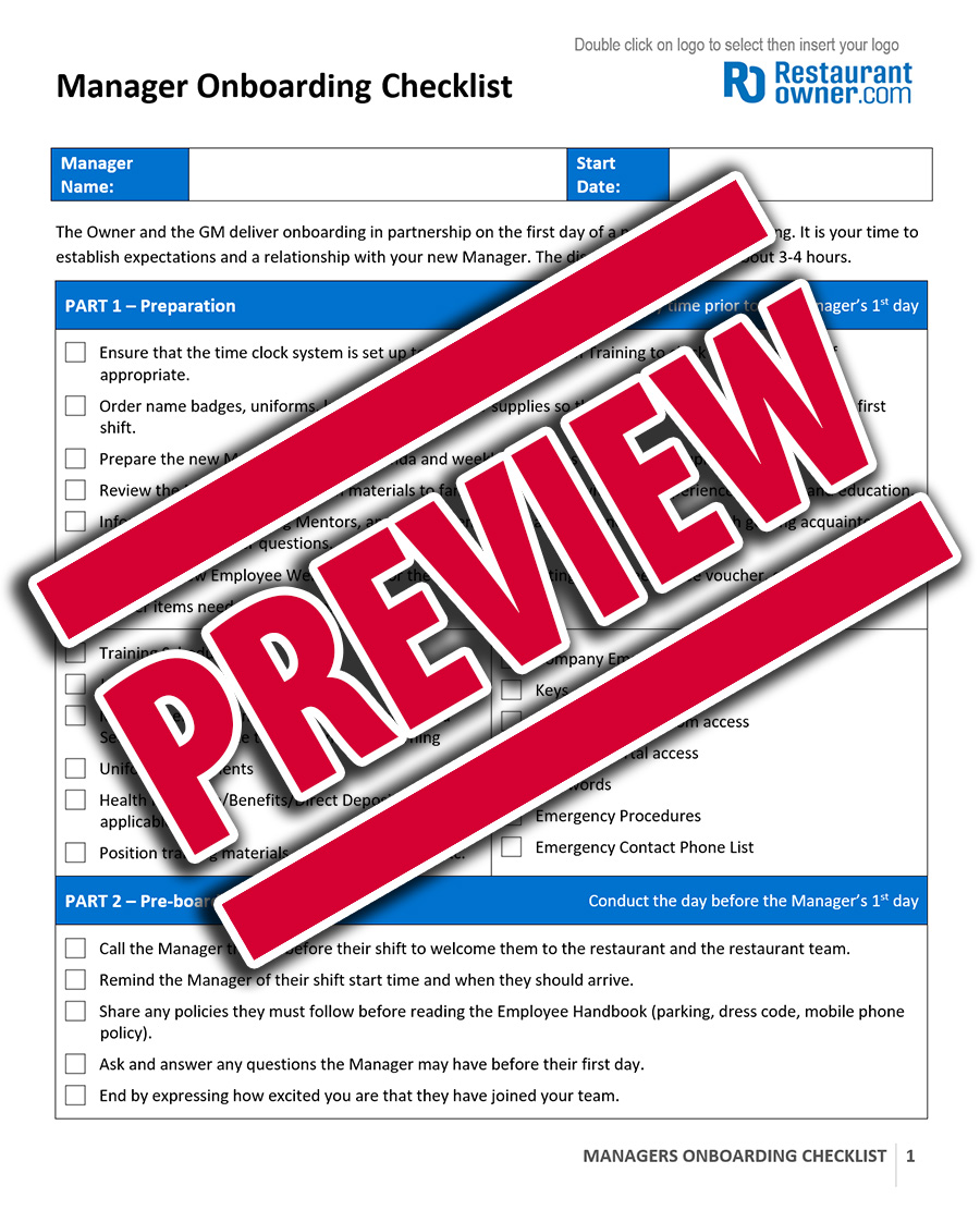 New Restaurant Manager Training Planning Resources | RestaurantOwner